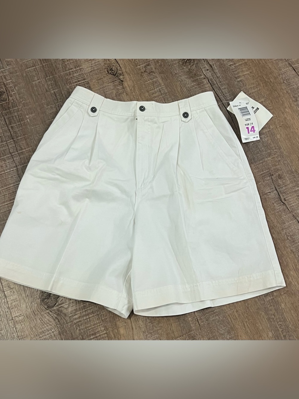 Nwt Liz sport High Waist White Women’s Shorts size 14 cotton
